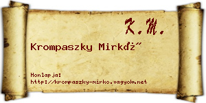Krompaszky Mirkó névjegykártya